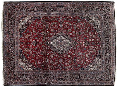 Kashan rug elaborate central medallion 11481e