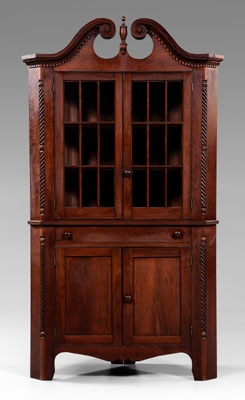 Federal style cherry corner cupboard  114836