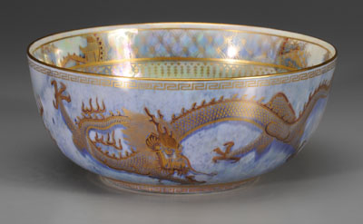 Wedgwood lustre dragon footed bowl,