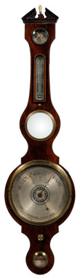Regency barometerthermometer figured 11484b