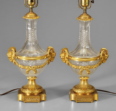 Pair Louis XVI style lamps cut 114866