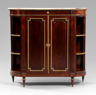 Louis XVI style marble top cabinet  1148a4
