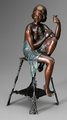 Art Deco style bronze girl seated 1148b8