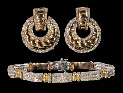 Diamond bracelet and earrings: link
