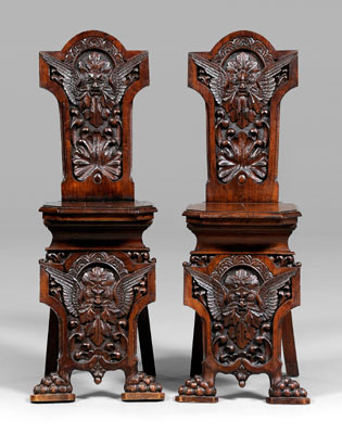 Pair Italian Baroque style carved 1148e4