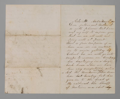 North Carolina Civil War letter,