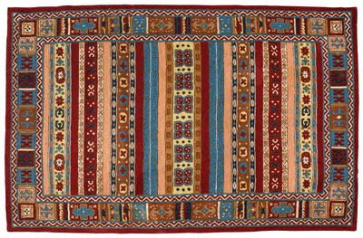 Hand-embroidered rug, central panel