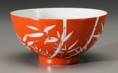 Chinese coral ground bowl deep 114932