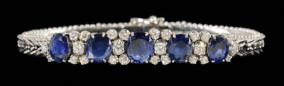 Sapphire and diamond bracelet, set with
