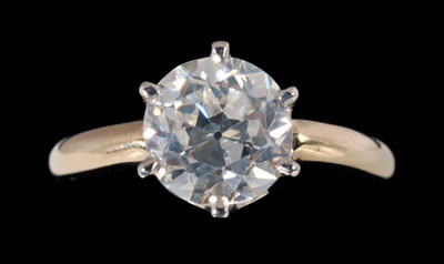 Solitaire diamond ring round Old 11495b