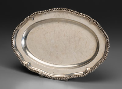 George II English silver tray,