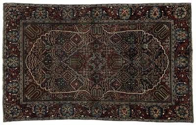 Kashan rug, quatrefoil central