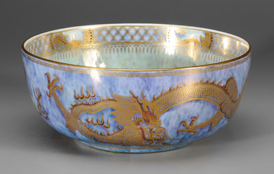 Wedgwood lustre dragon bowl, iridescent