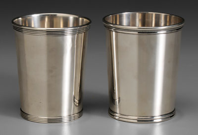 Two sterling mint juleps, both