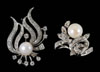 Diamond, pearl pin and ring: each with