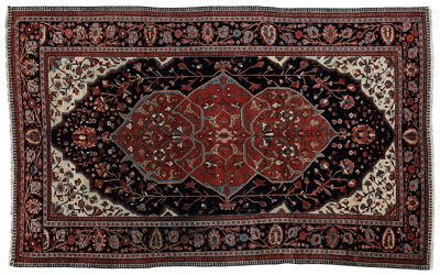 Ferahan Sarouk rug, large brick-red