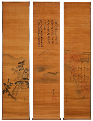 Three Japanese hanging scrolls  1149cf