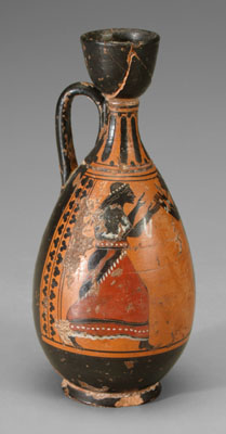 Greek pottery black-figure lekythos,