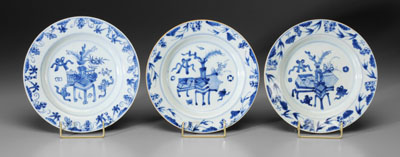 Three Chinese export porcelain plates: