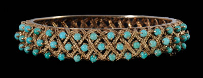 Turquoise bangle bracelet 14 kt  1149f7