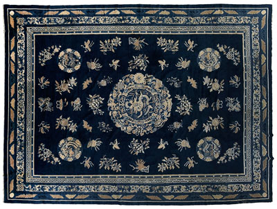 Chinese Peking rug, central medallion