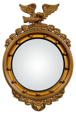 Federal style bulls-eye mirror, spread-wing