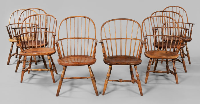 Assembled Set, Eight Windsor Armchairs