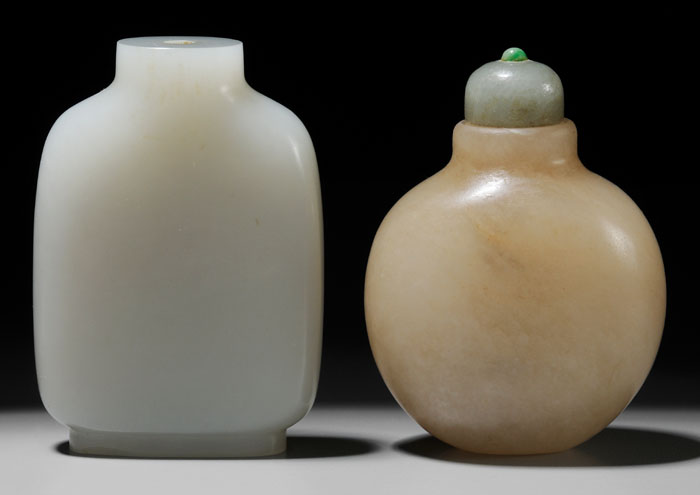 Two Jade Snuff Bottles Qing Dynasty: