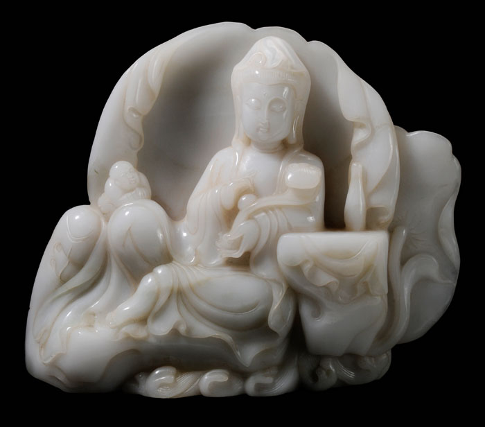 Large White Jade Guanyin Chinese, Qing