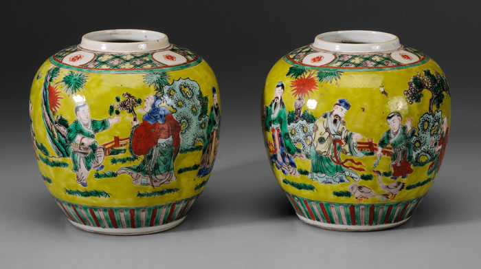 Pair Famille Verte Porcelain Jars 114a84