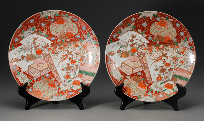 Pair Imari Porcelain Chargers Japanese,