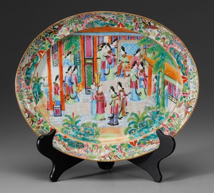 Famille Rose Platter Chinese 19th 114a97