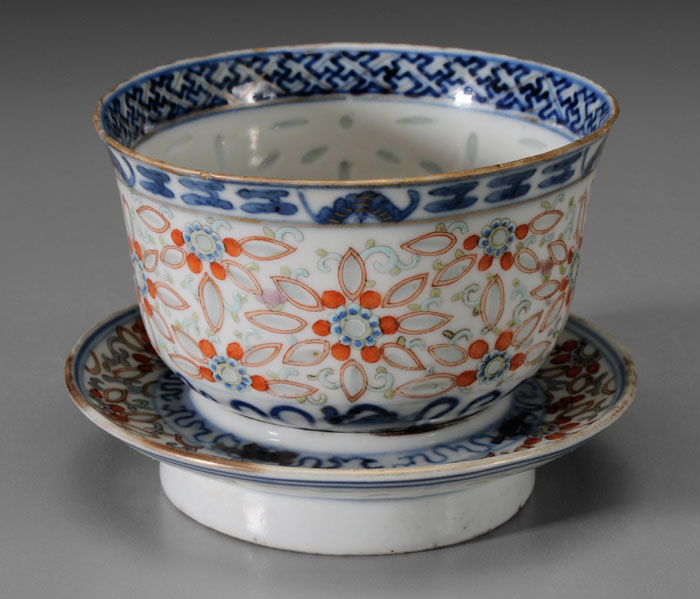 Rice Grain Porcelain Cup and Stand 114a98