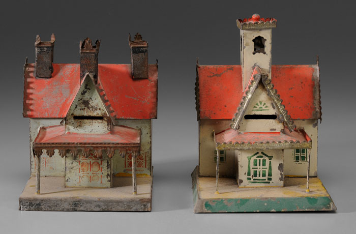 Two Tinplate Banks American, late 19th