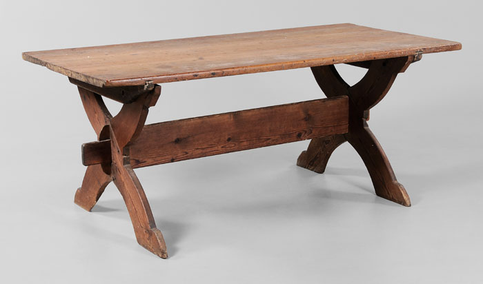 Baroque Pine Sawbuck Table American