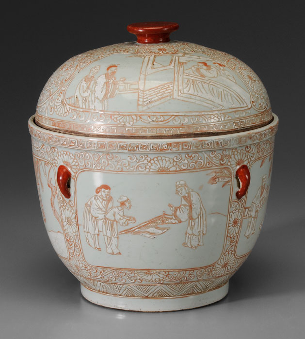 Porcelain Lidded Jar Chinese, 19th