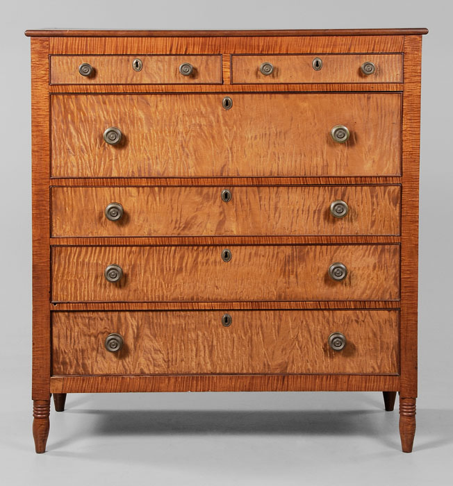 Tiger Maple Six Drawer Chest New 114b0c