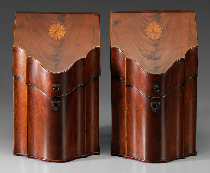 Pair Inlaid Federal Knife Boxes 114b1f