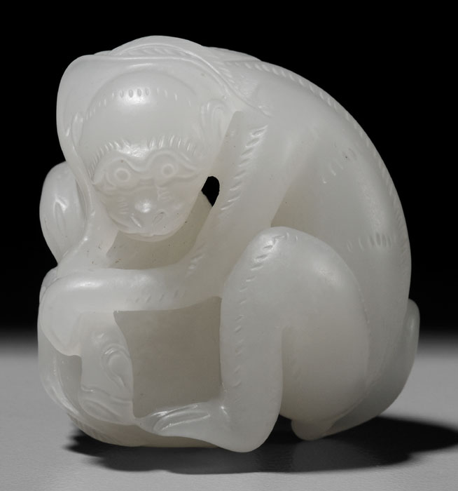White Jade Monkey Qing Dynasty  114b37