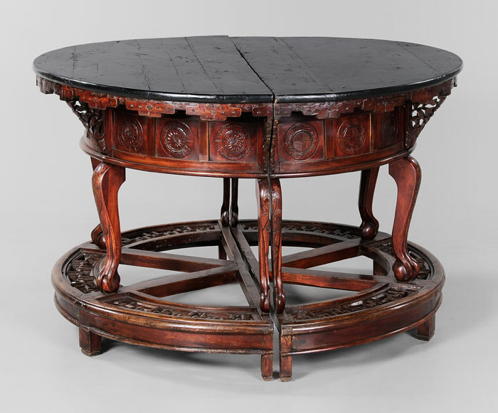 Pair Demilune Tables Chinese 20th 114b69