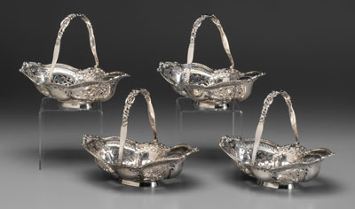 Four English silver baskets oval 1179ee