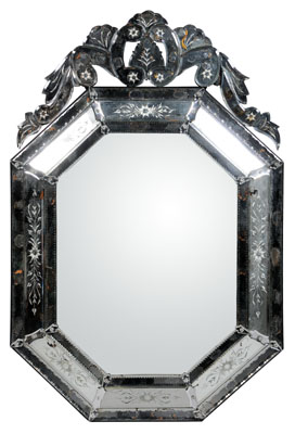 Venetian mirror-framed mirror, appliqué
