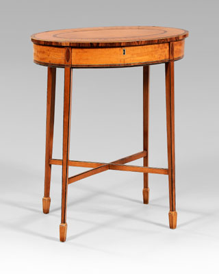George III satinwood work table,