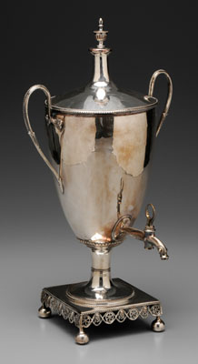 Silver-plated hot water urn, urn