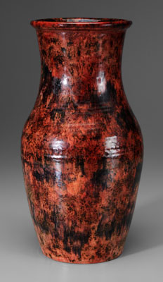 Large Moorcroft vase, mottled brown/black