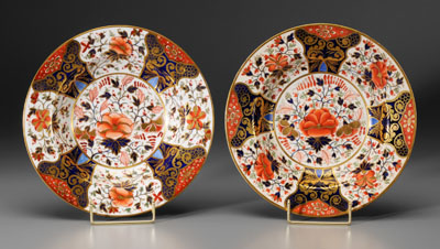 Two Derby porcelain bowls: hand