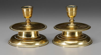 Pair brass capstan candl