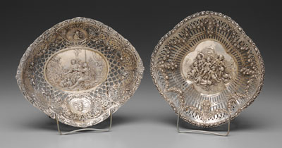 Two Continental silver bowls, both with