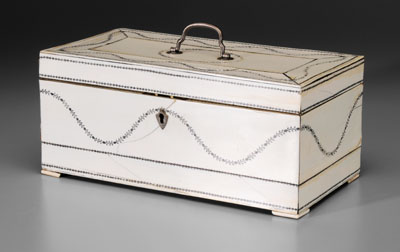 Fine Regency ivory tea caddy, two