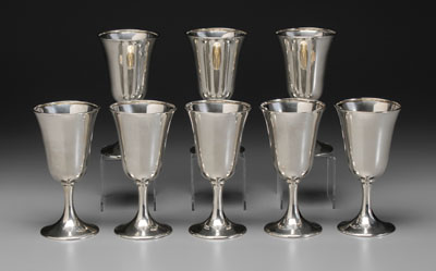 Eight sterling goblets flared 117a6c